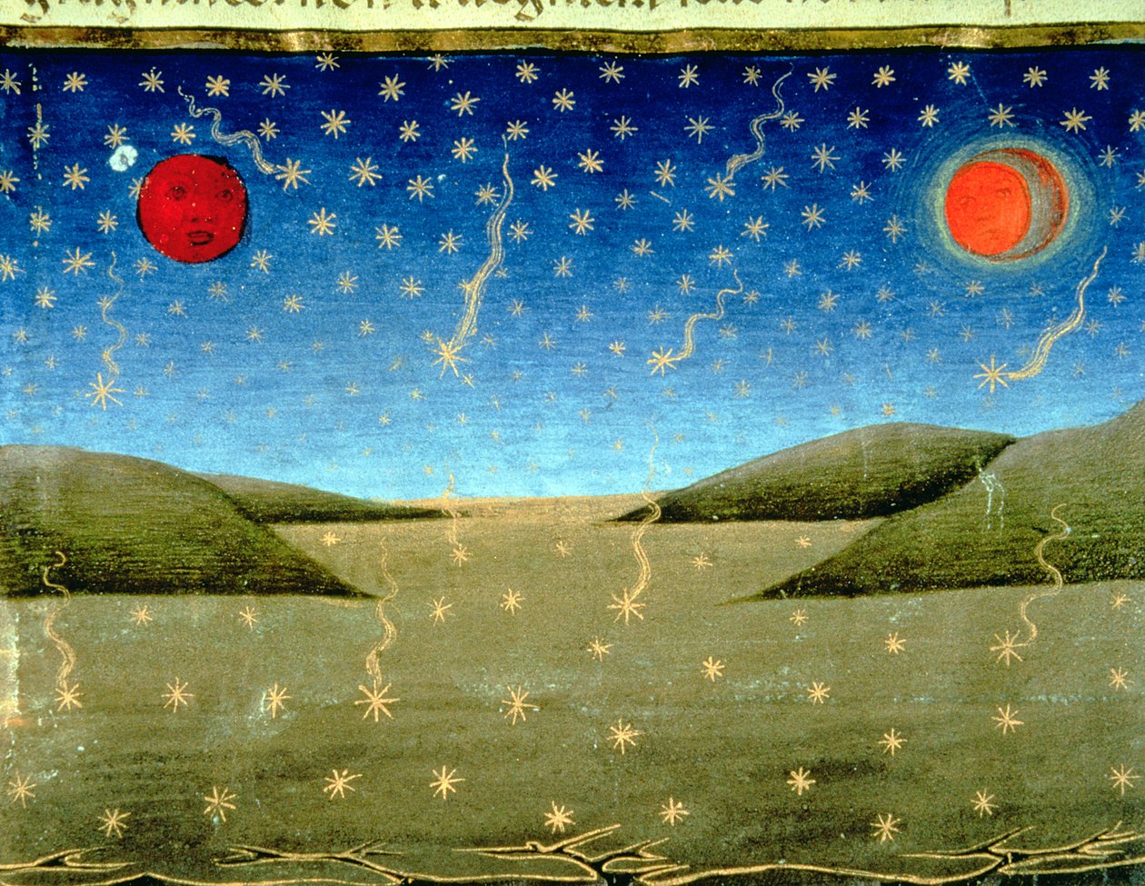 Fol.149va Den sidste dom: Stjernerne falder og alt vendes på hovedet (vellum) af Italian School