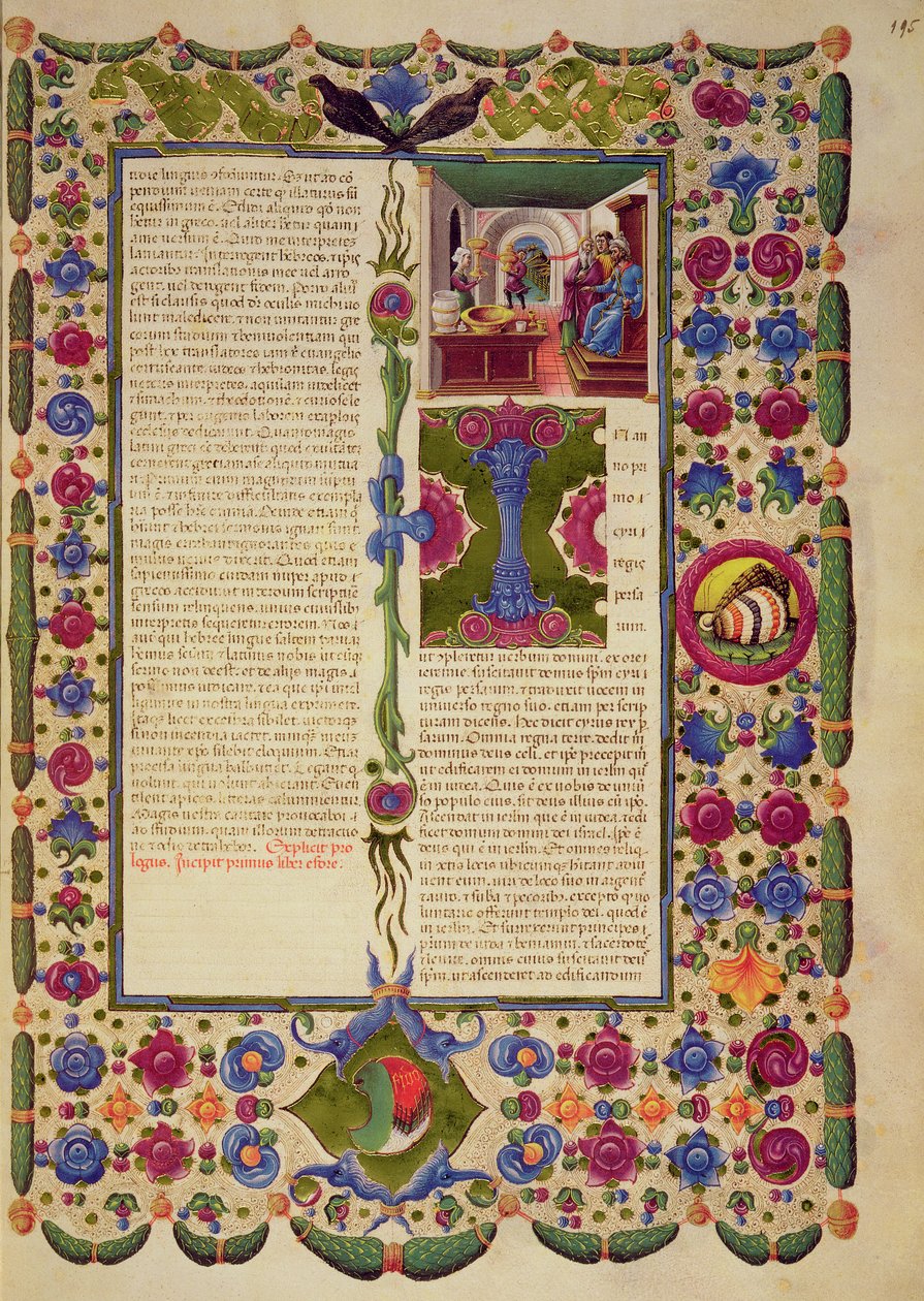 Fol.195r Indledende ord i Anden Mosebog, fra Borso d