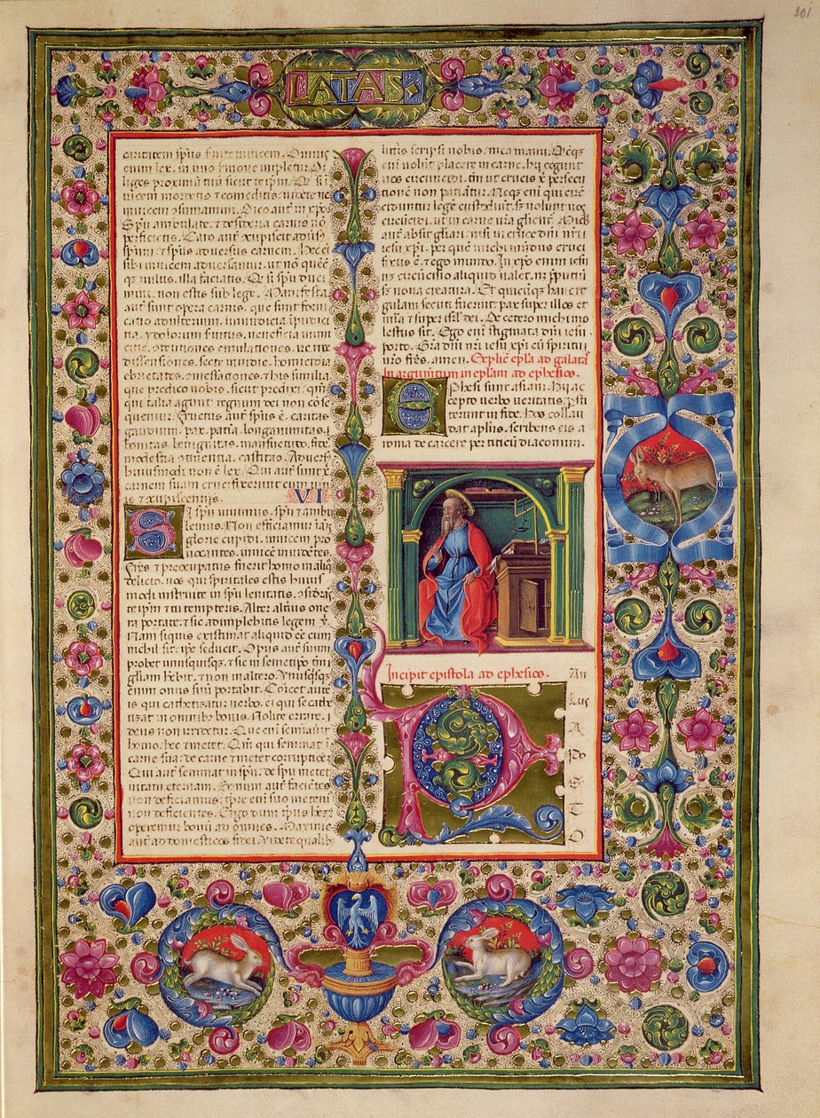 Fol.201r Brev fra St. Paul til Efeserne, fra Borso d