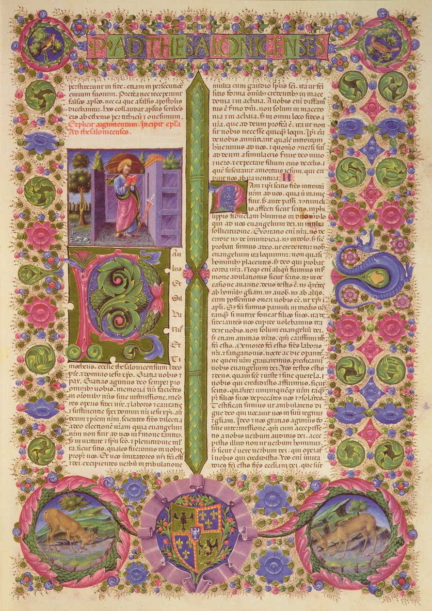 Fol.206r Brev fra St. Paul til Thessalonikerne, fra Borso d