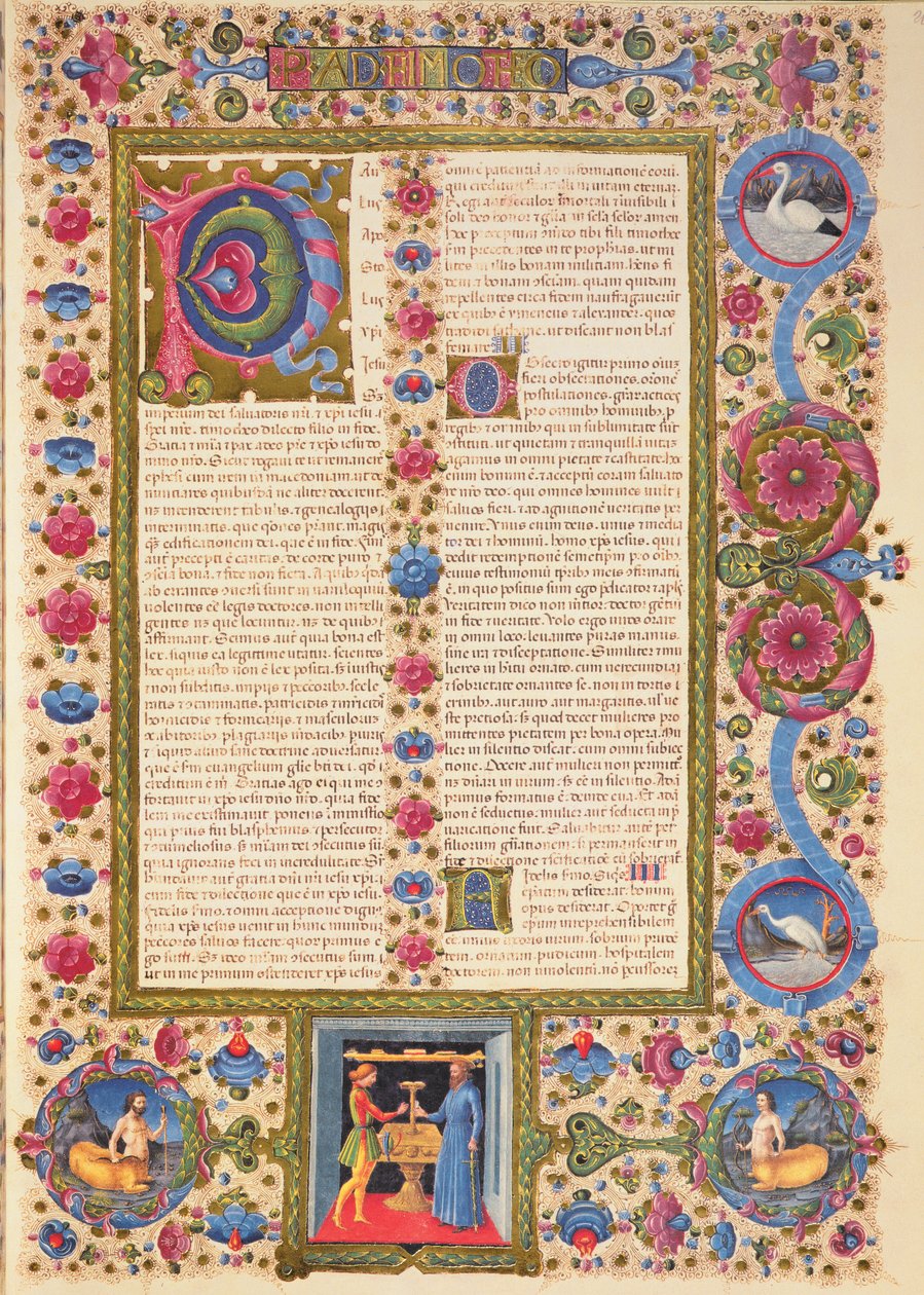 Fol.208r Brev fra St. Paul til Timothy, fra Borso d