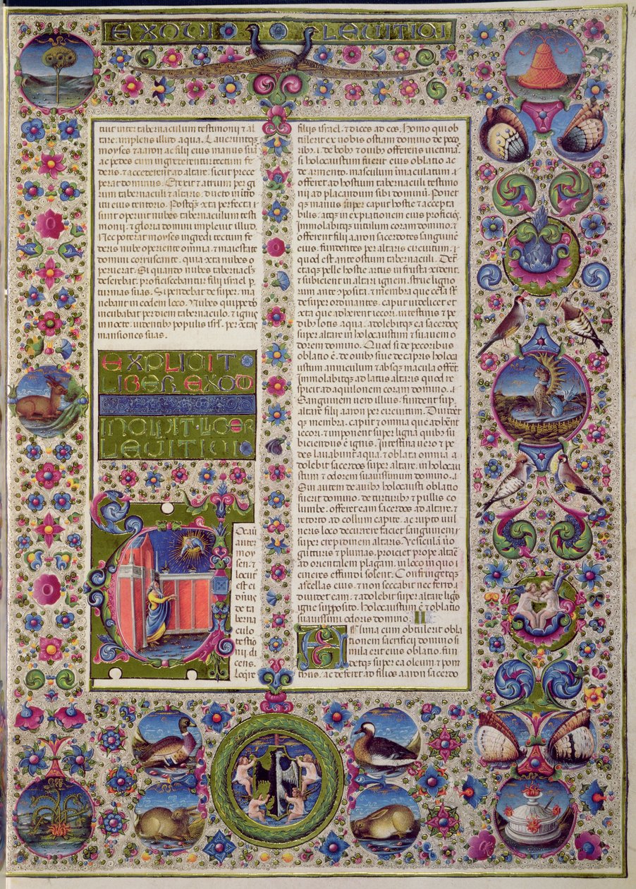Fol.44r Indledende ord i Tredje Mosebog, fra Borso d