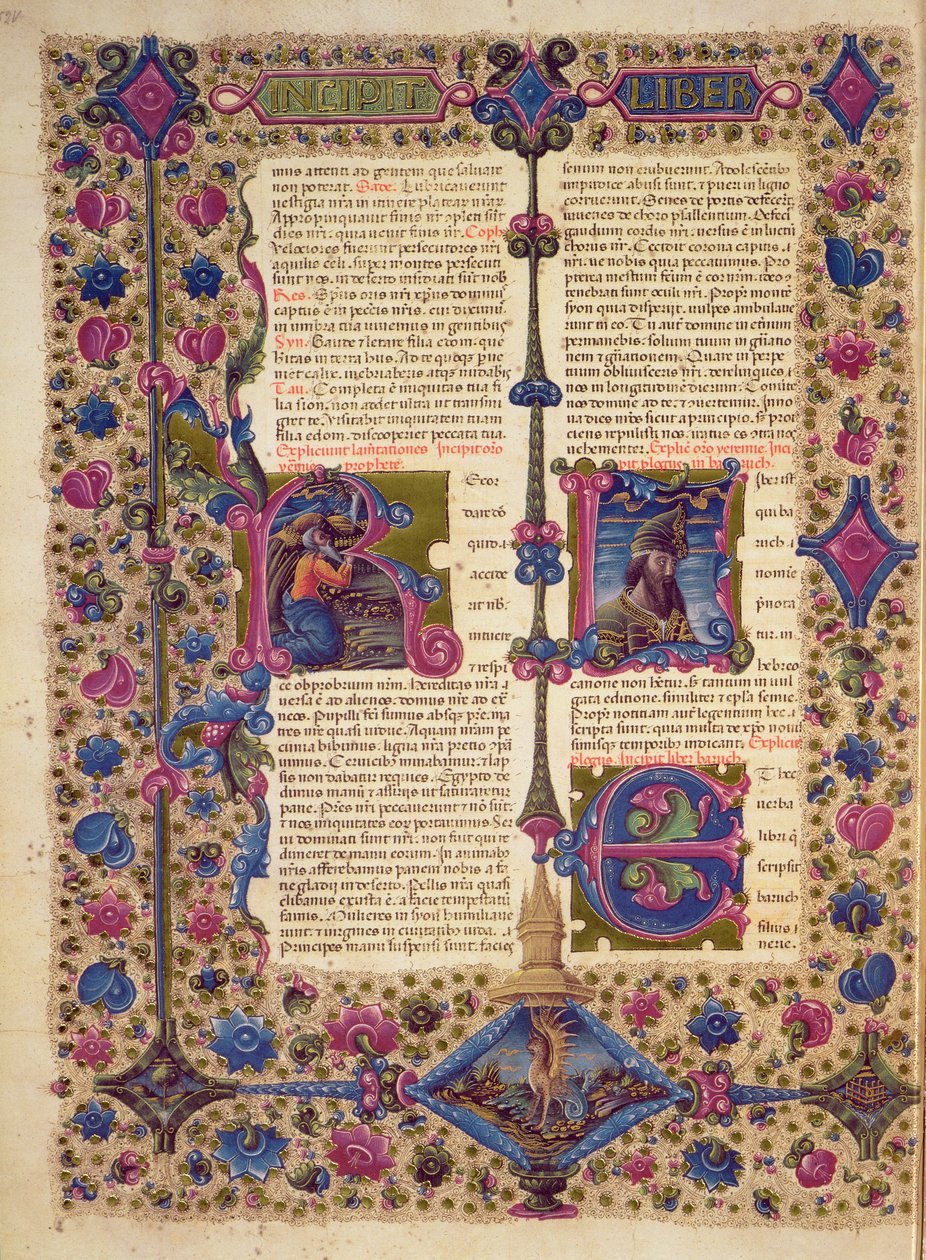 Fol.52v Åbning til profeten Baruchs bog, fra Borso d