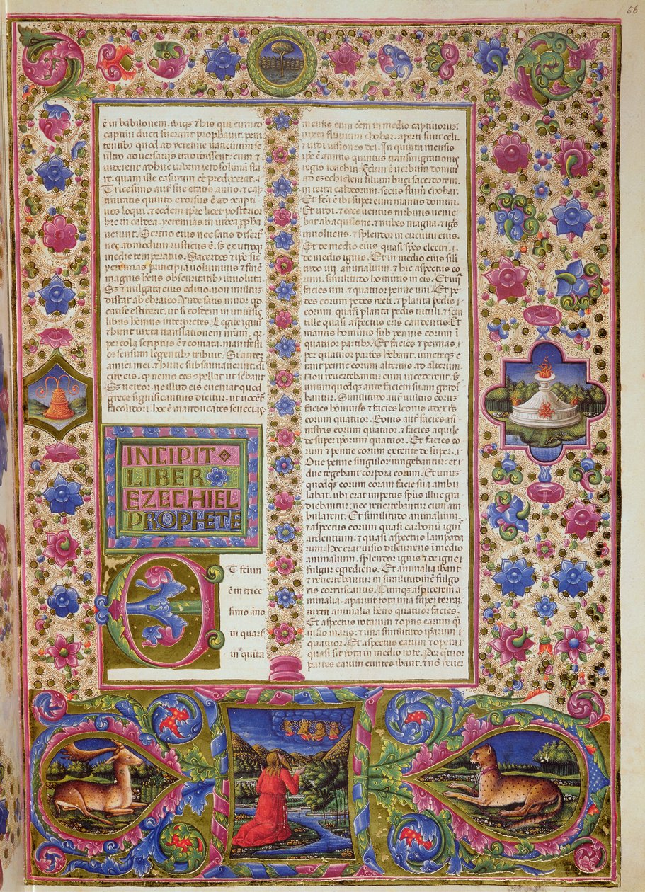 Fol.56r Åbning til Ezekiels Bog, fra Borso d