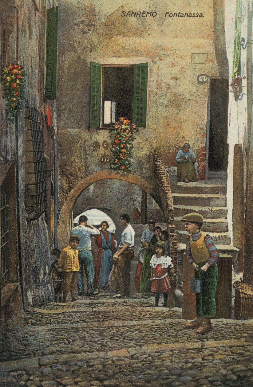 Fontanassa, San Remo, Italien (farvelitografi) af Italian School