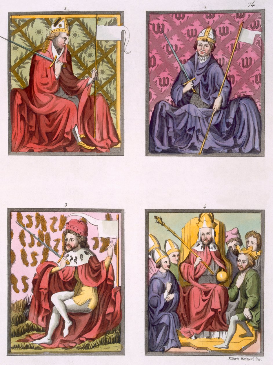 Fire figurer fra Det Hellige Romerske Riges historie, ca. 1820