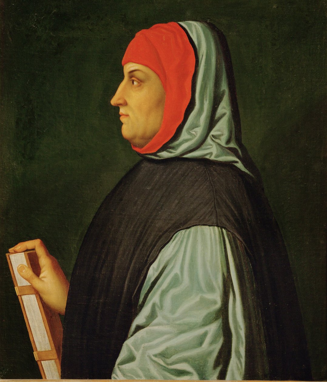 Francesco Petrarca, digter, forfatter og humanist, som udødeliggjorde sin elskede Laura i en række sonetter Il Canzoniere ... af Italian School
