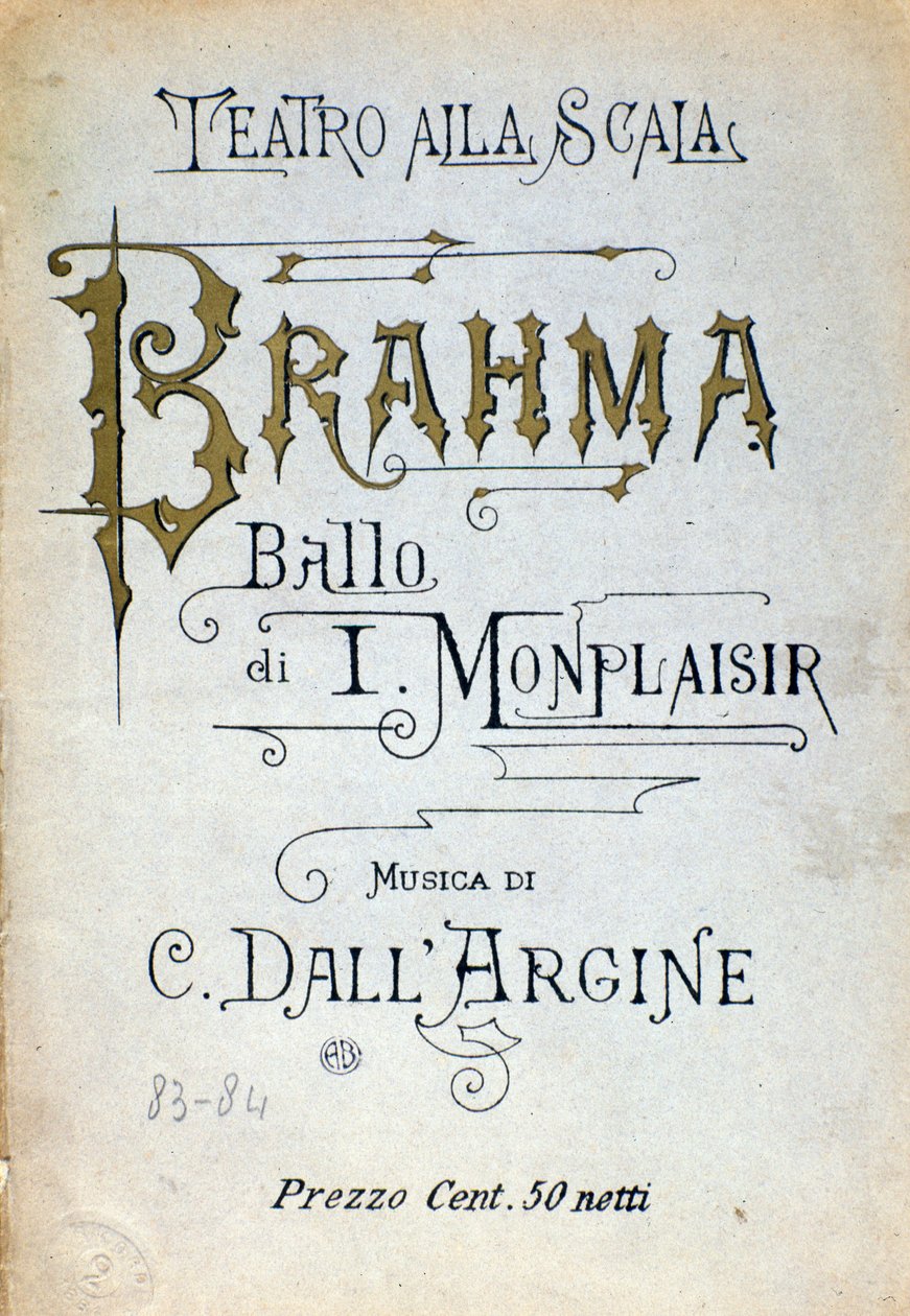 Frontispice af Brahma-ballet af Monplaisir og dell
