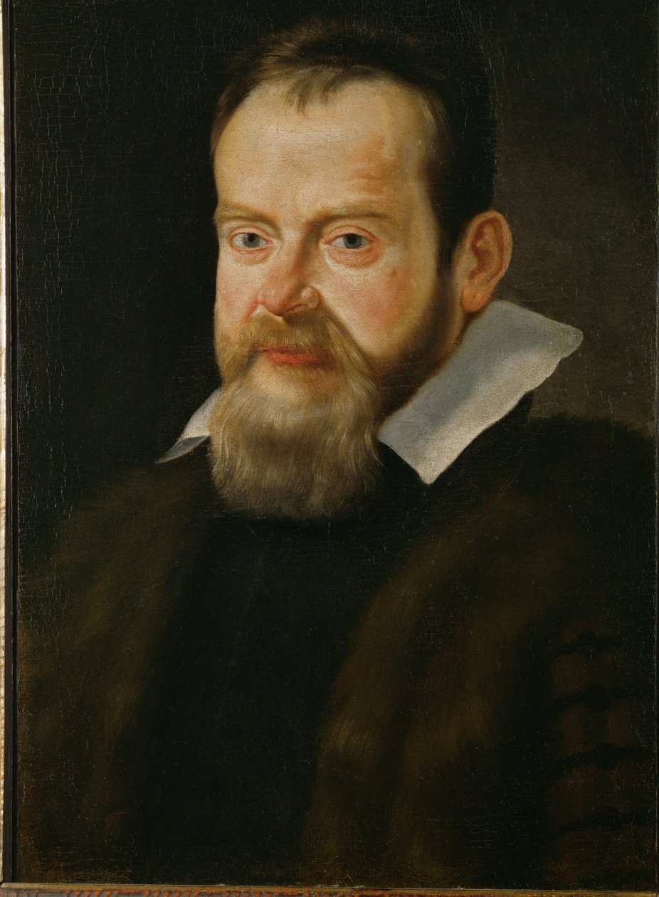 Galileo Galilei, astronom ... (maleri på lærred) af Italian School