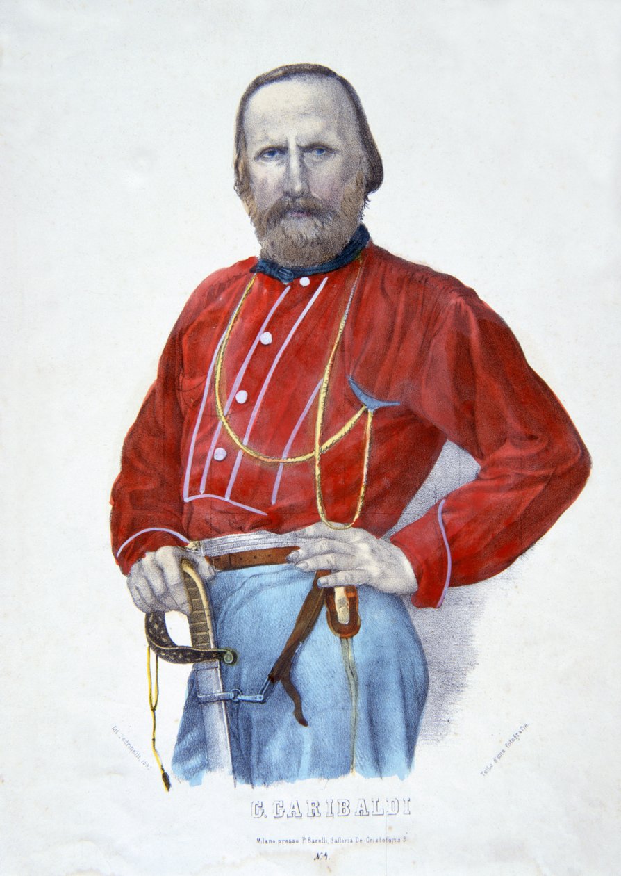 Garibaldi, illustration fra The History of Italy af Italian School