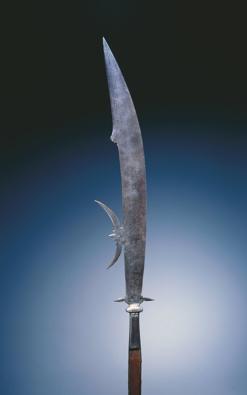 Glaive med armene fra Giustini-familien, Venedig, ca. 1600-20 (stål og træ) af Italian School