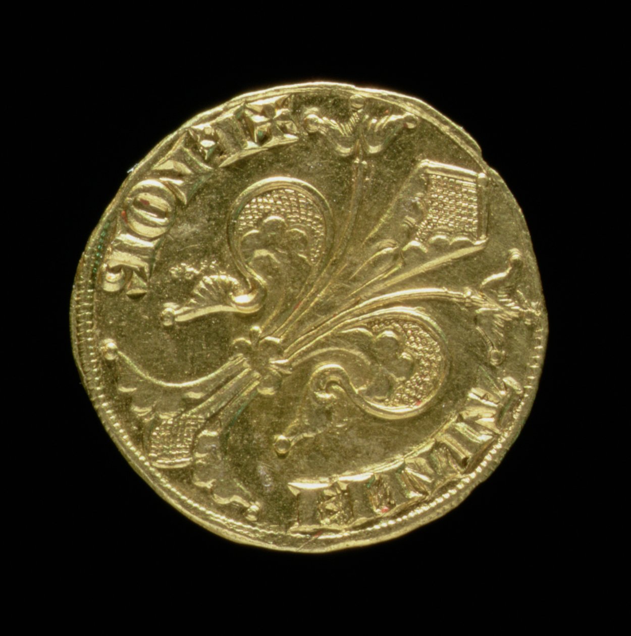Guldflorin (forside) med en fleur de lys, florentinsk, 1252 (for bagside se 83494) af Italian School