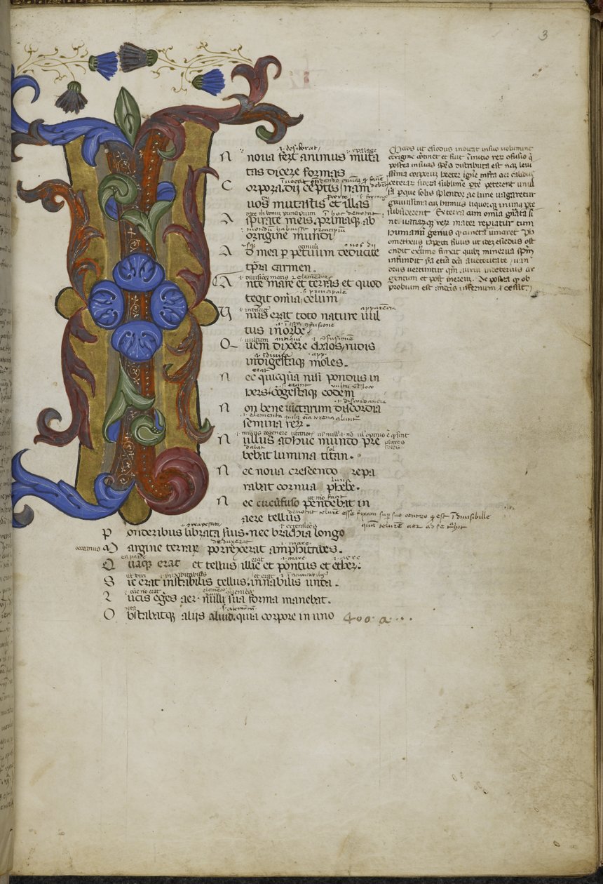 Harley 2769, f.3 Dekoreret initial 