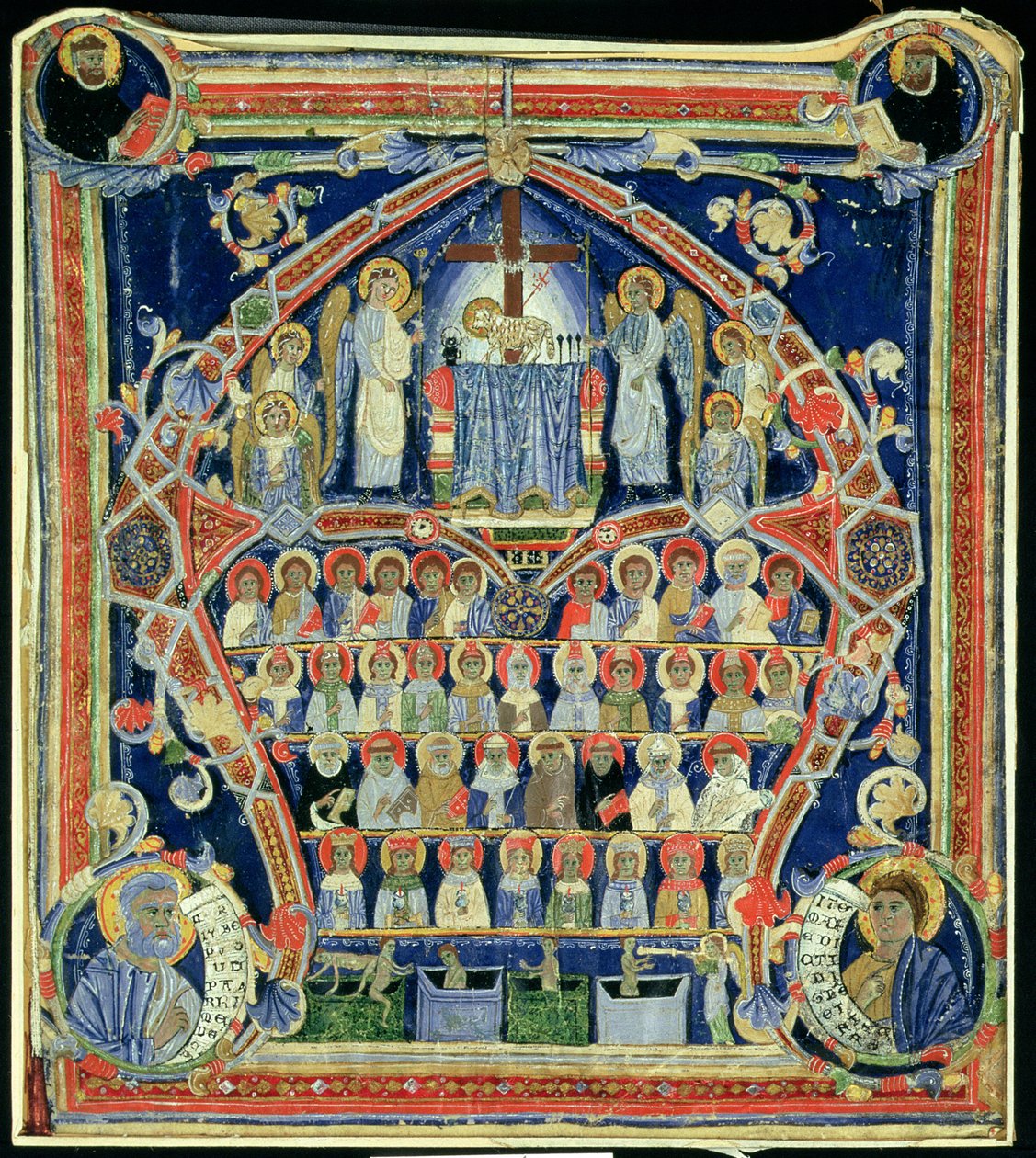 Historik initial A, der forestiller Den sidste dom af Italian School
