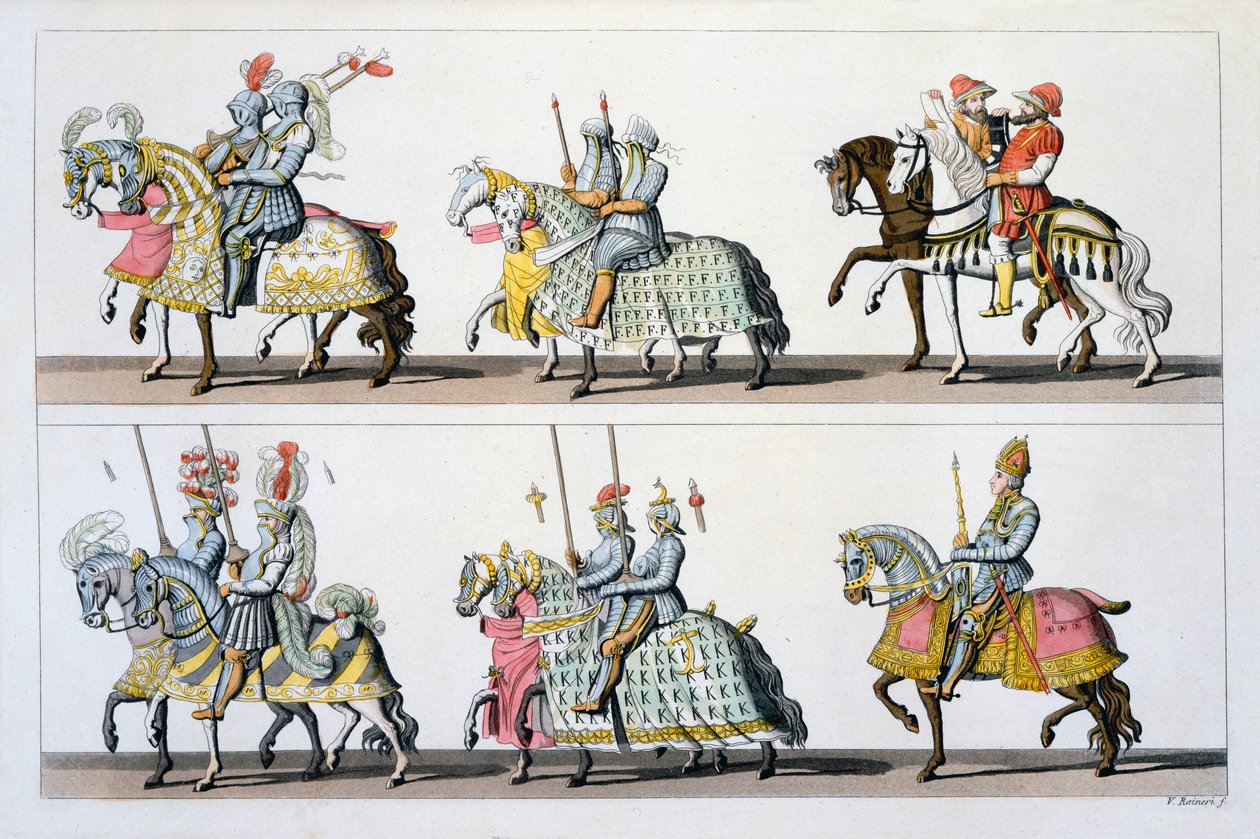 Det Hellige Romerske Rige: Deltagere i en turnering på slottet i Luxembourg på Maximilian I