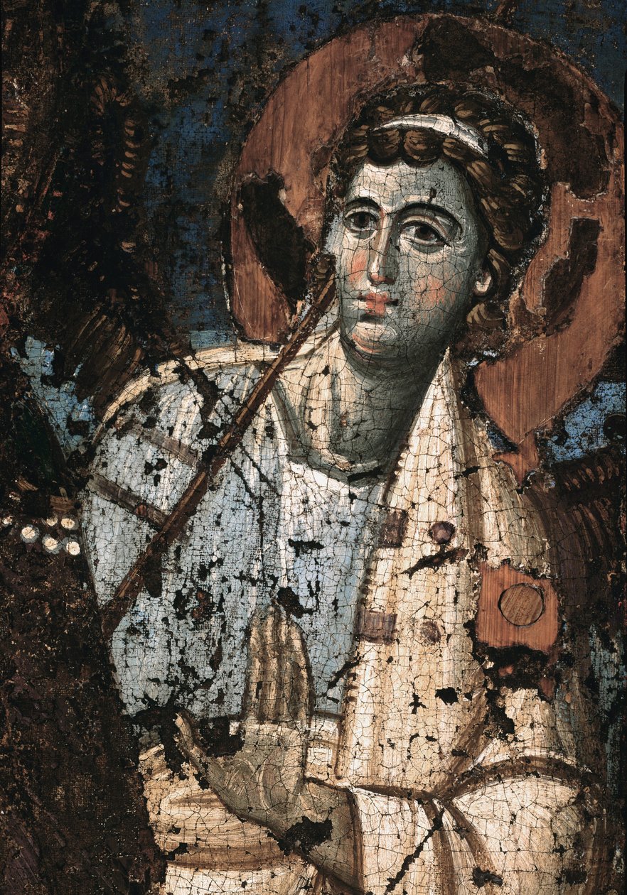 Ikon for Jomfruen af Clemence eller Madonna Theotokos Detaljemaleri a l