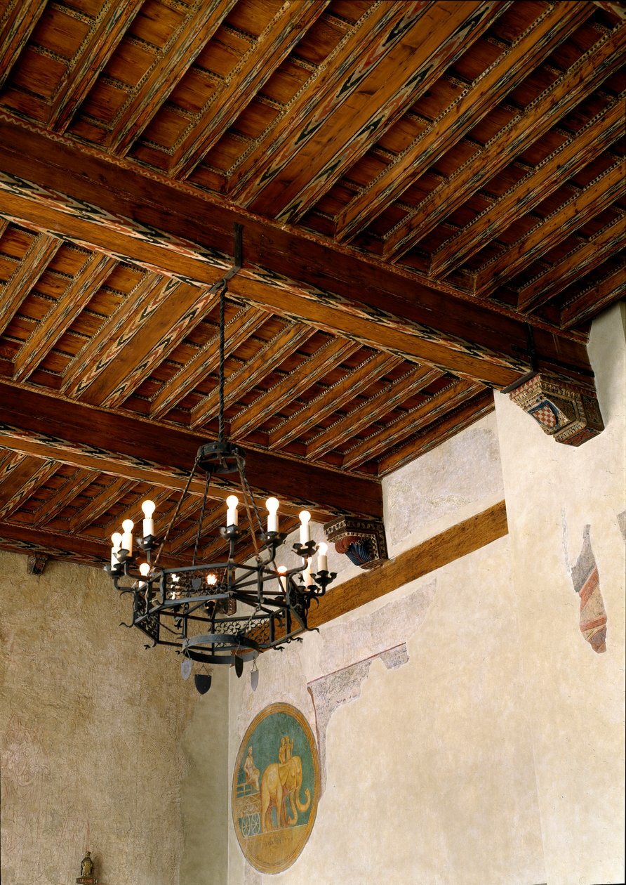 Indvendig udsigt over rådhuset (Palazzo degli Anziani) af Italian School