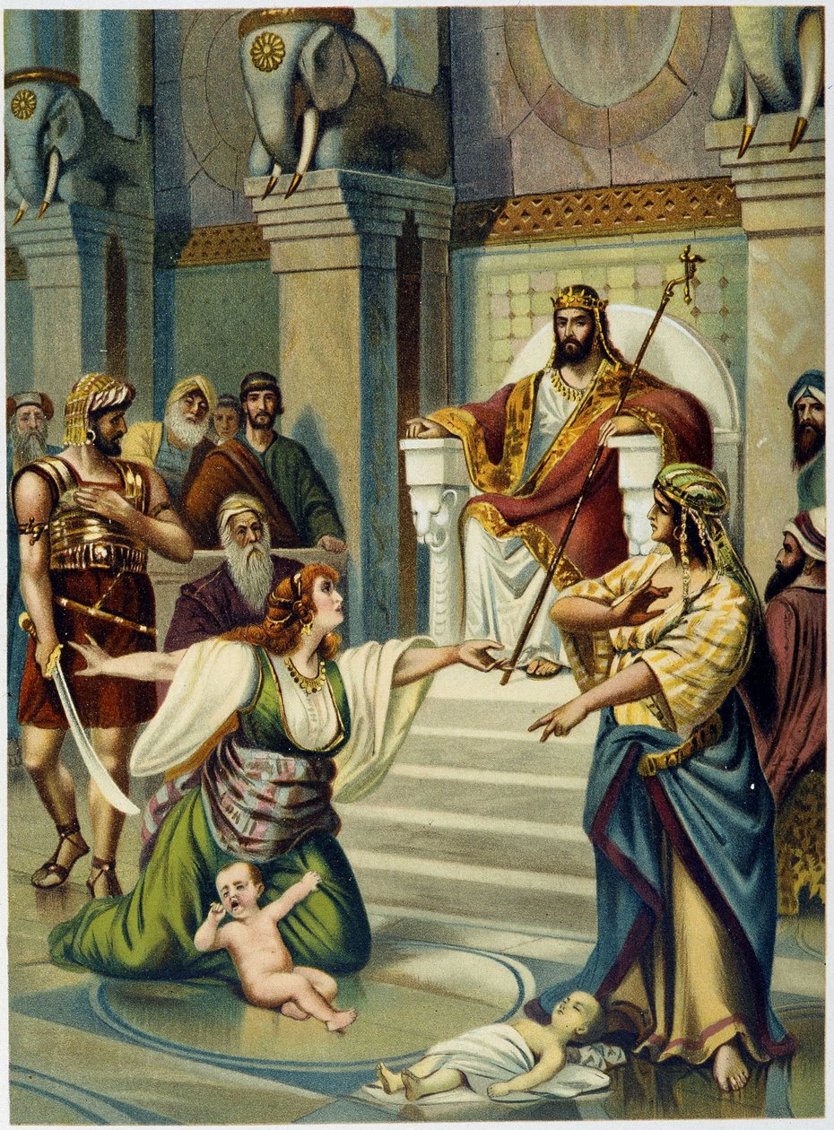 Salomons dom - i "Den gyldne klassiske bibel: historie om guddommelig åbenbaring i den gamle og i den nye stræben" "af Giovanni Ladislao Sykora (bd. 1), oversat af Don Clemente Benetti. (italiensk bibel) af Italian School
