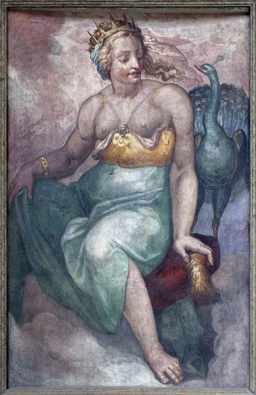 Junon. Anonymt maleri, anden halvdel af 1500-tallet. italiensk kunst. Museum of Fine Arts Budapest (Ungarn). af Italian School