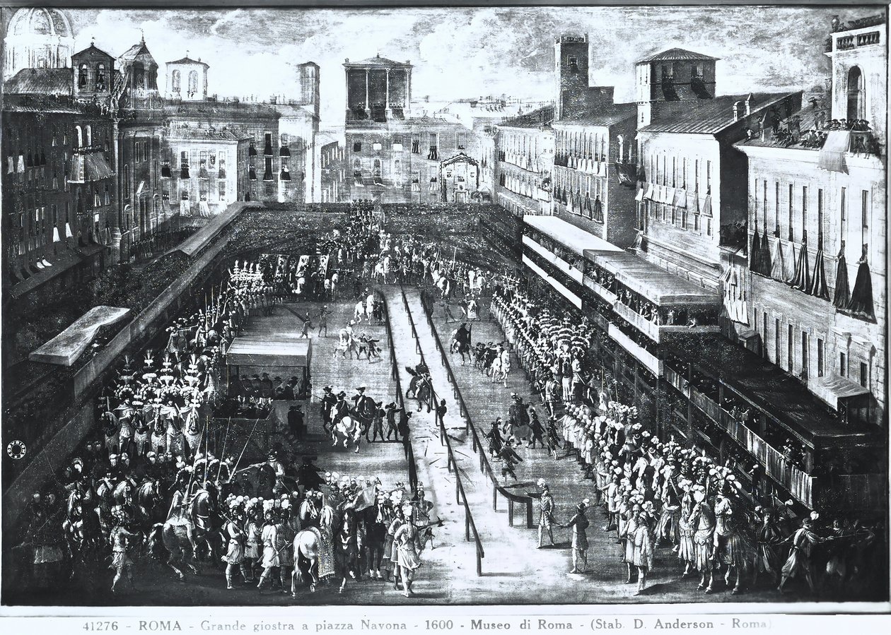Stor turnering på Piazza Navona, ca. 1610 af Italian School