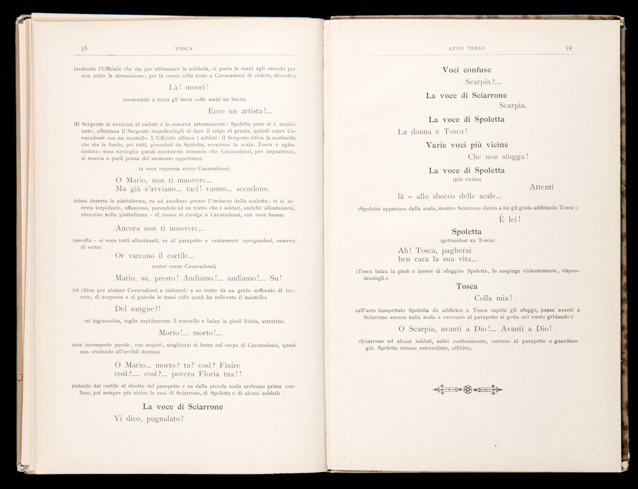 Libretto af Tosca af Giacomo Puccini, Ricordi Edition, Italien af Italian School