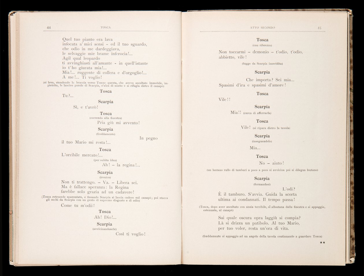 Libretto af Tosca af Giacomo Puccini, Ricordi Edition, Italien af Italian School
