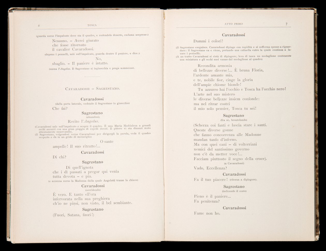 Libretto af Tosca af Giacomo Puccini, Ricordi Edition, Italien af Italian School