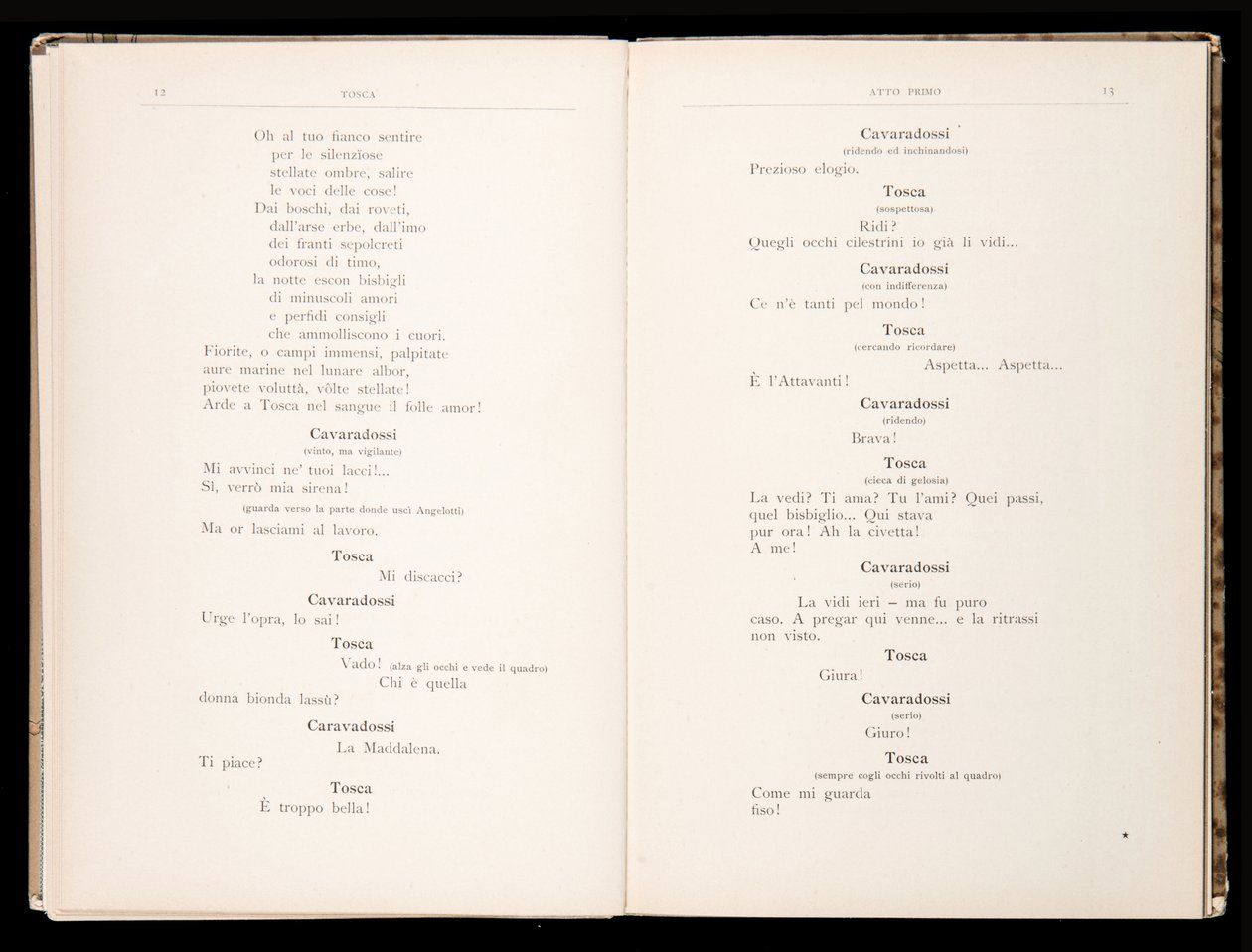 Libretto af Tosca af Giacomo Puccini, Ricordi Edition, Italien af Italian School