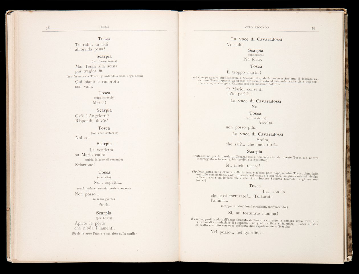 Libretto af Tosca af Giacomo Puccini, Ricordi Edition, Italien af Italian School