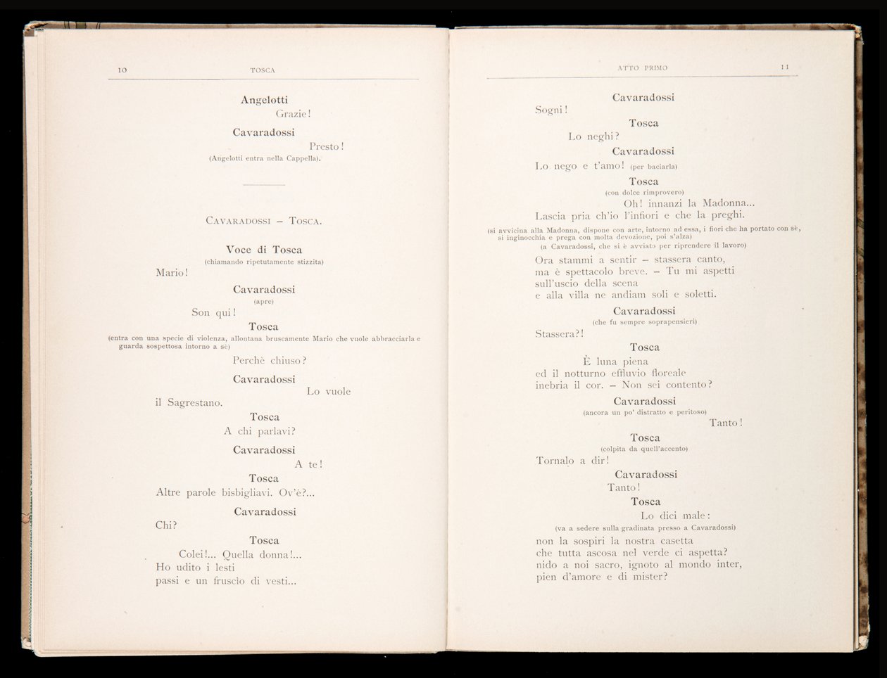 Libretto af Tosca af Giacomo Puccini, Ricordi Edition, Italien af Italian School