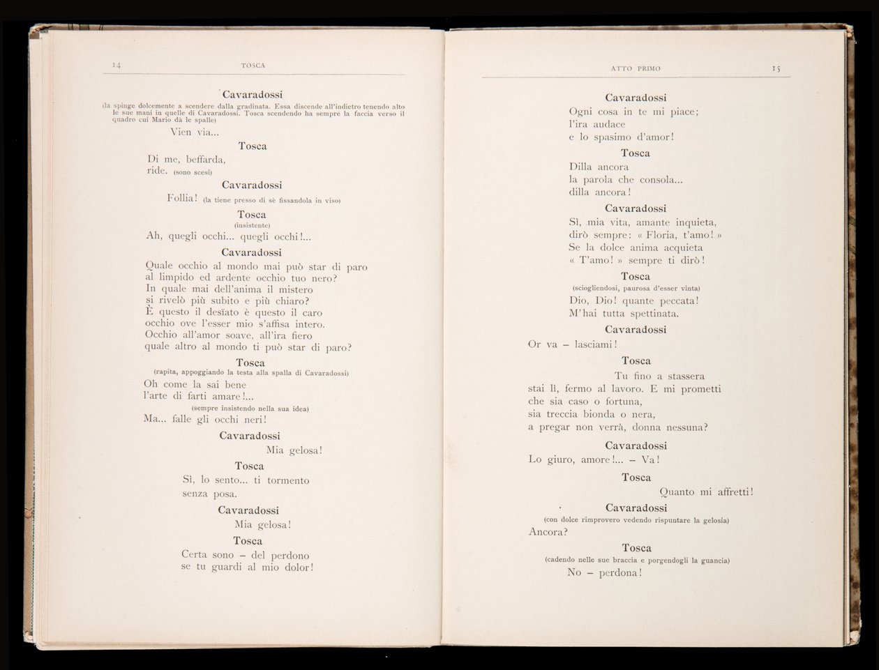 Libretto af Tosca af Giacomo Puccini, Ricordi Edition, Italien af Italian School