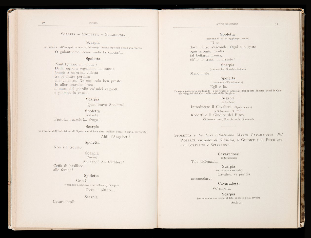 Libretto af Tosca af Giacomo Puccini, Ricordi Edition, Italien af Italian School