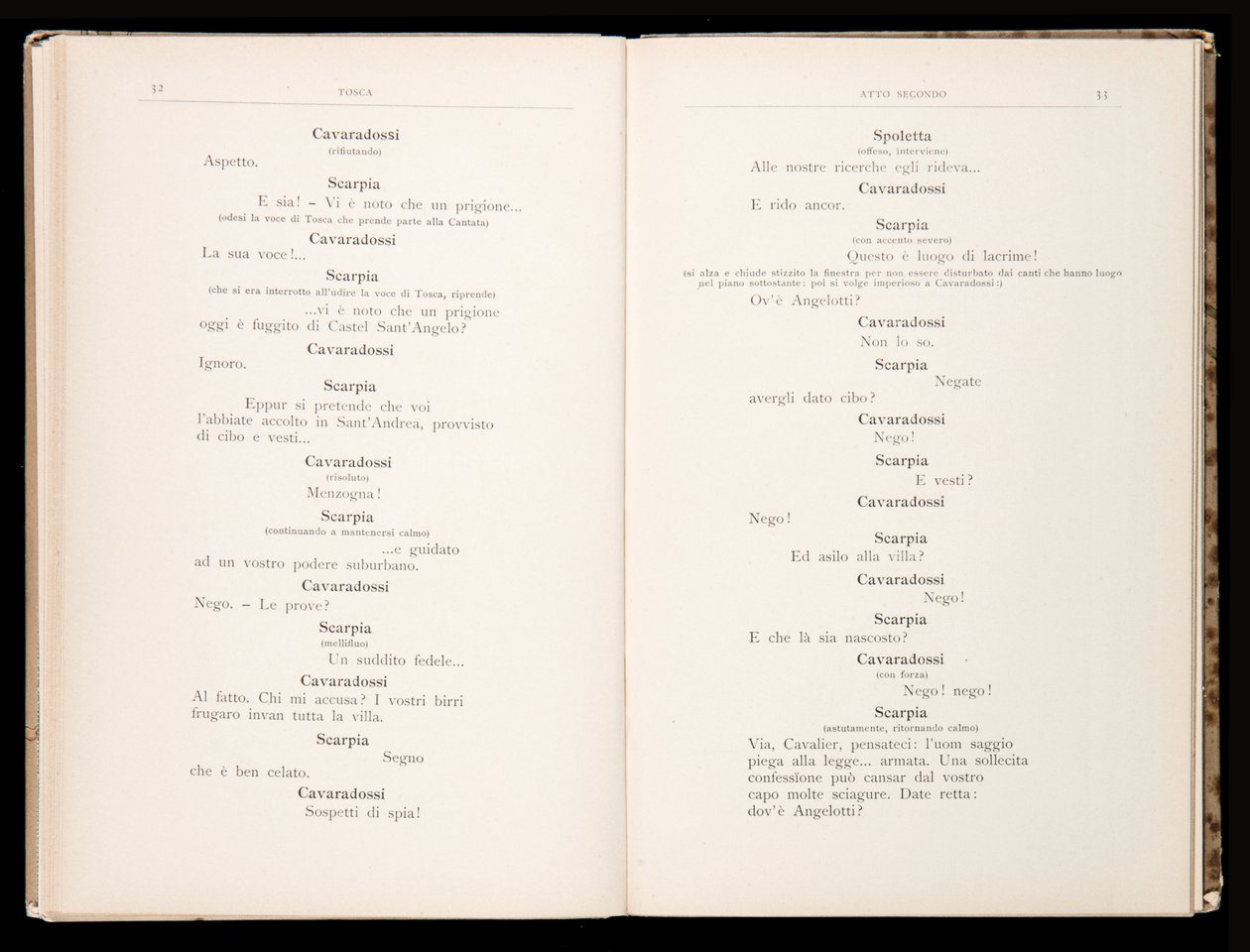 Libretto af Tosca af Giacomo Puccini, Ricordi Edition, Italien af Italian School