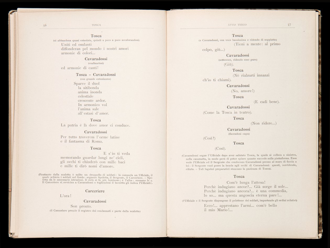 Libretto af Tosca af Giacomo Puccini, Ricordi Edition, Italien af Italian School
