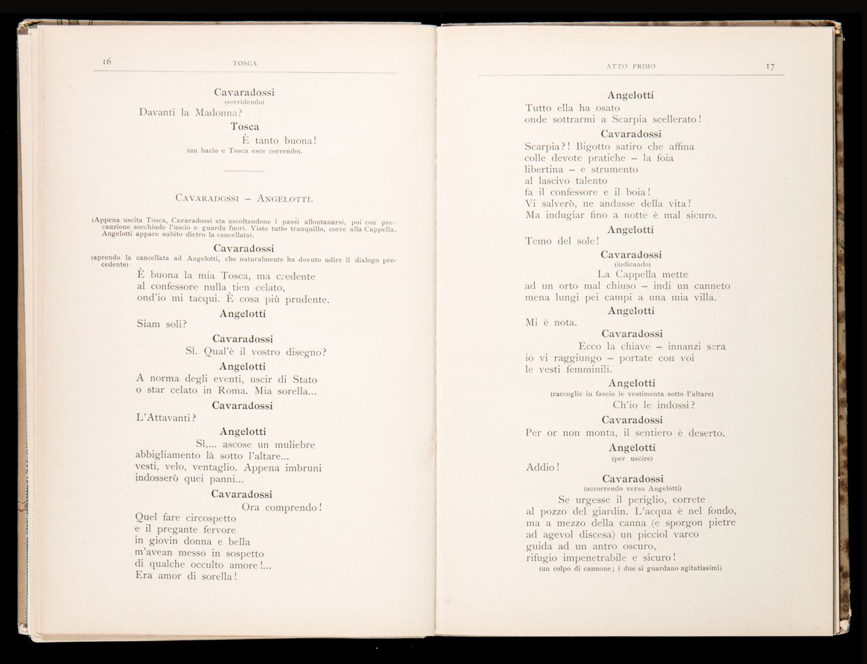 Libretto af Tosca af Giacomo Puccini, Ricordi Edition, Italien af Italian School