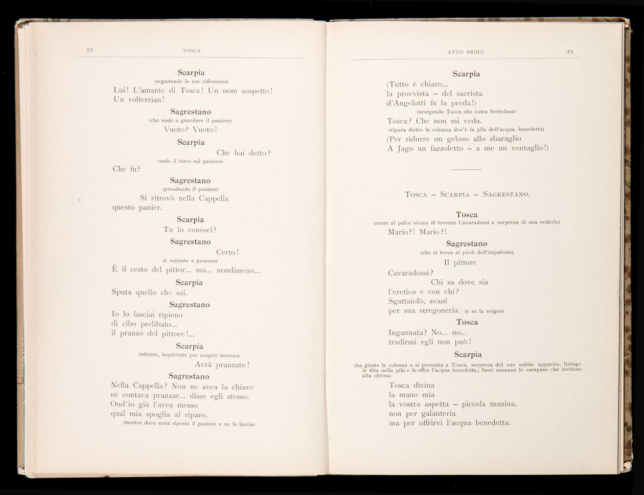 Libretto af Tosca af Giacomo Puccini, Ricordi Edition, Italien af Italian School