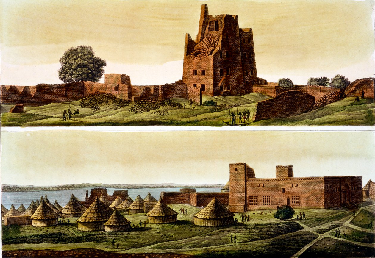 Nedre Egypten eller Sudan, Nilen: Nedenfor, landsbyen El-Querebyn, 1820