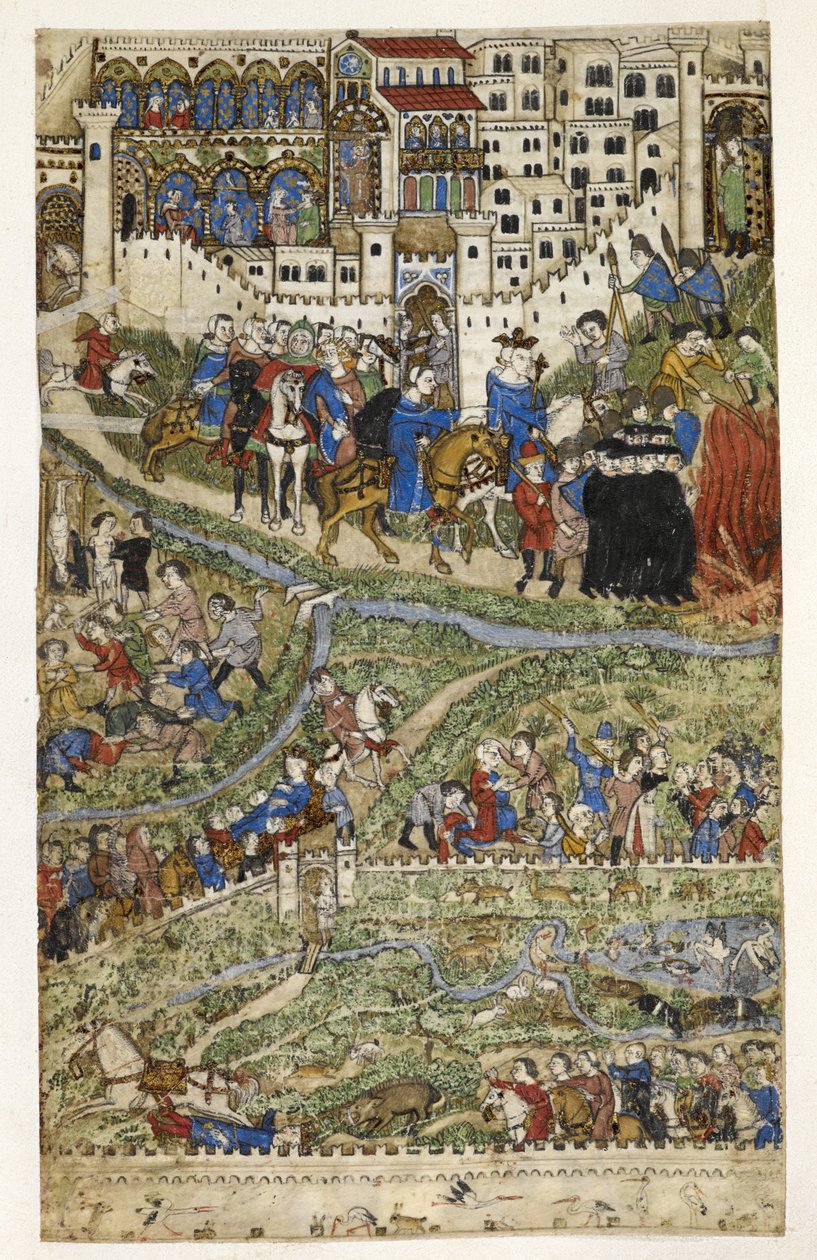 MS Add.27695 fol.6v Tempelherrernes ødelæggelse og kong Filip IV