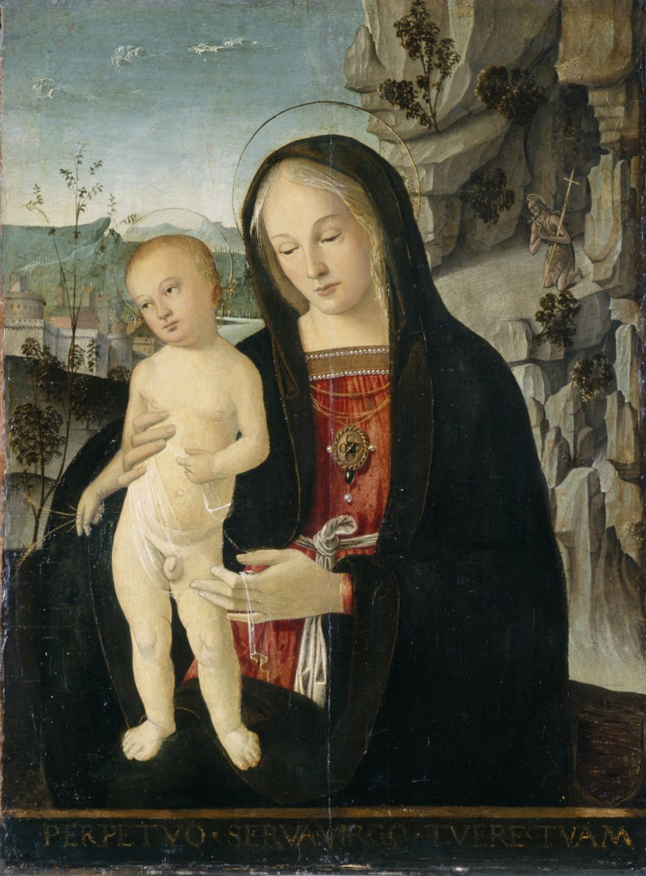 Madonna og barn, ca. 1500 (tempera på poppeltræ) af Italian School