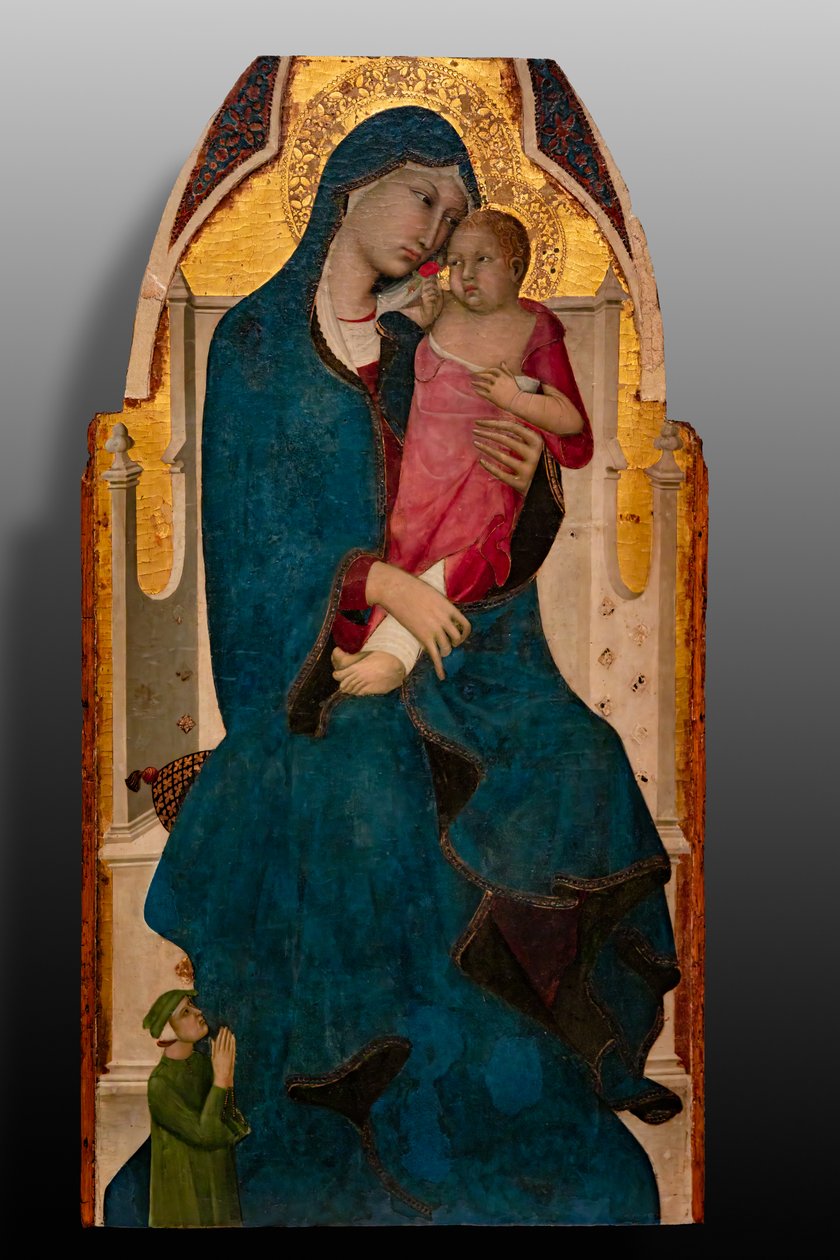 Madonna med barn og giver, andet årti af det 14. århundrede (tempera på panel) af Italian School