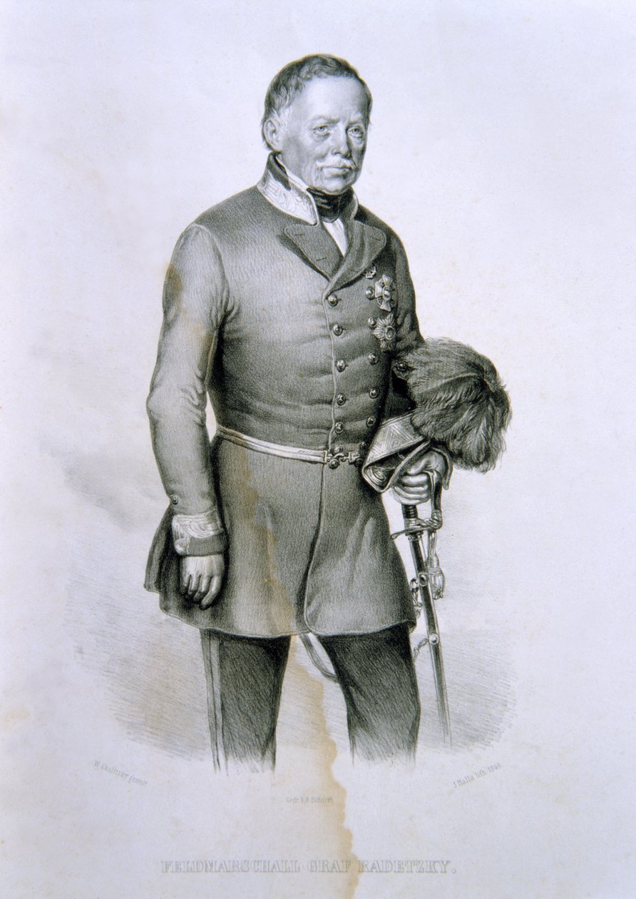 Maresciallo Radetzky Graff, illustration fra The History of Italy af Italian School
