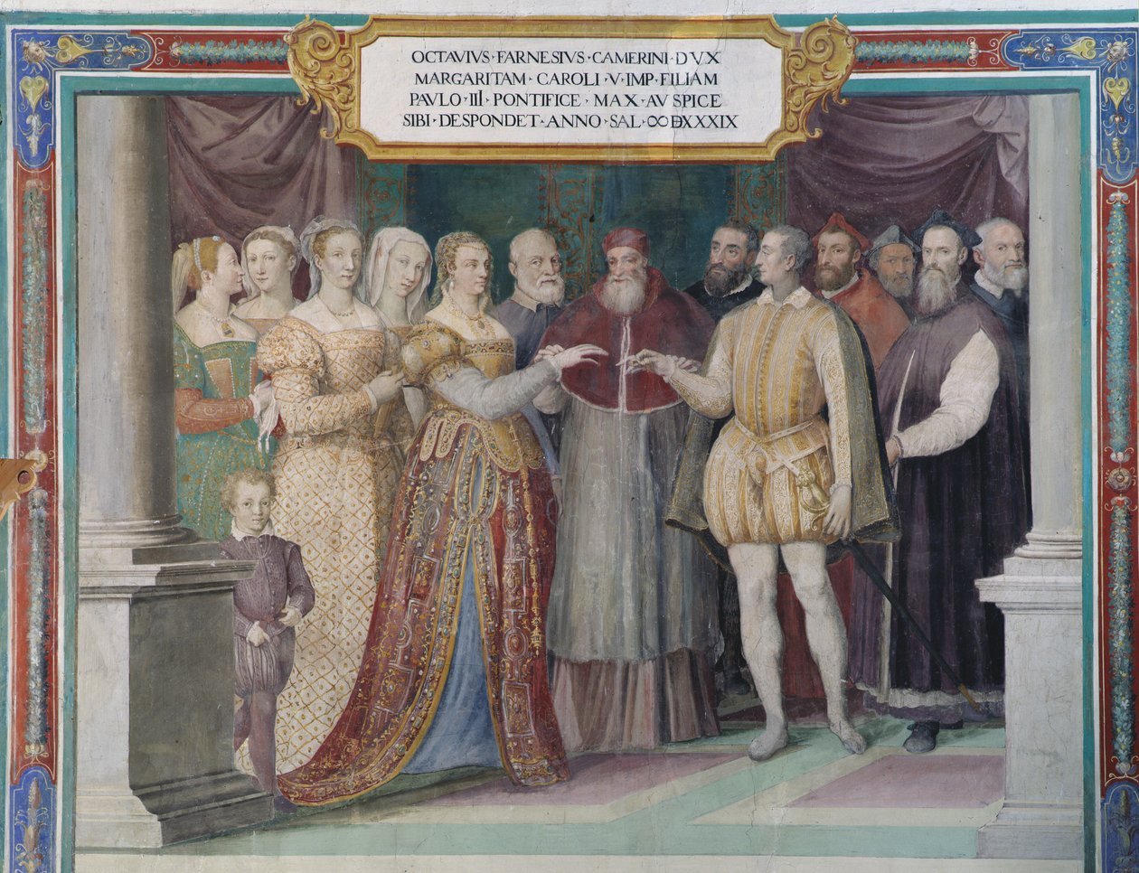Ægteskab mellem Ottavio Farnese og Margaret af Østrig, datter af Charles V, af pave Paul III Farnese af Italian School