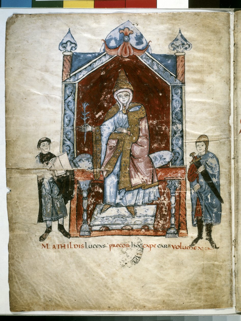 Matilda af Toscana: tronende Matilde af Canossa (miniature) af Italian School