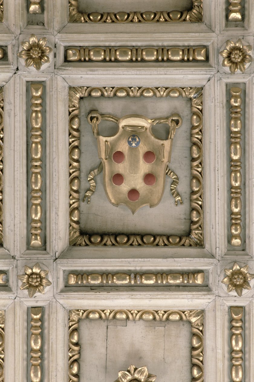 Medici våbenskjold, fra kirkens underside (stuk) af Italian School