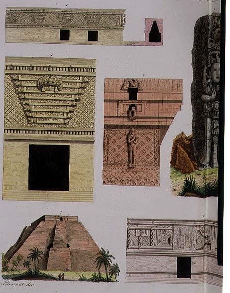 Mexicanske antikviteter, arkitektoniske detaljer fra plade 48 i 