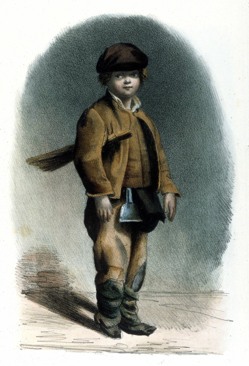 Milanese metier: en skorstensskorsten. 1830 Locarno gravering. af Italian School