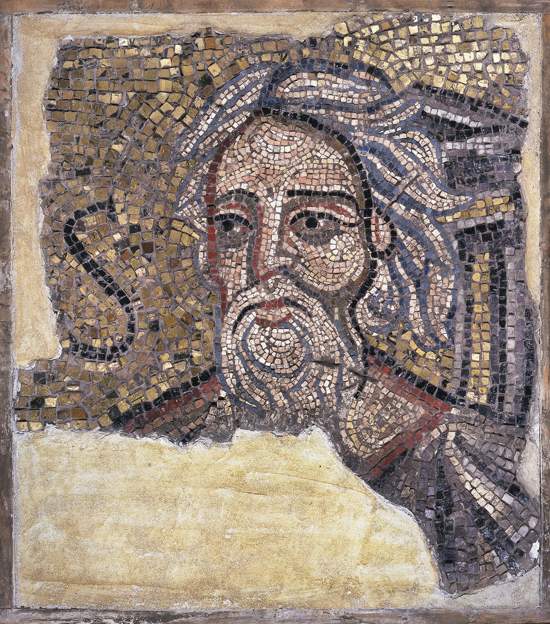 Mosaikpanel med hovedet af St. Andrew (mosaik) af Italian School