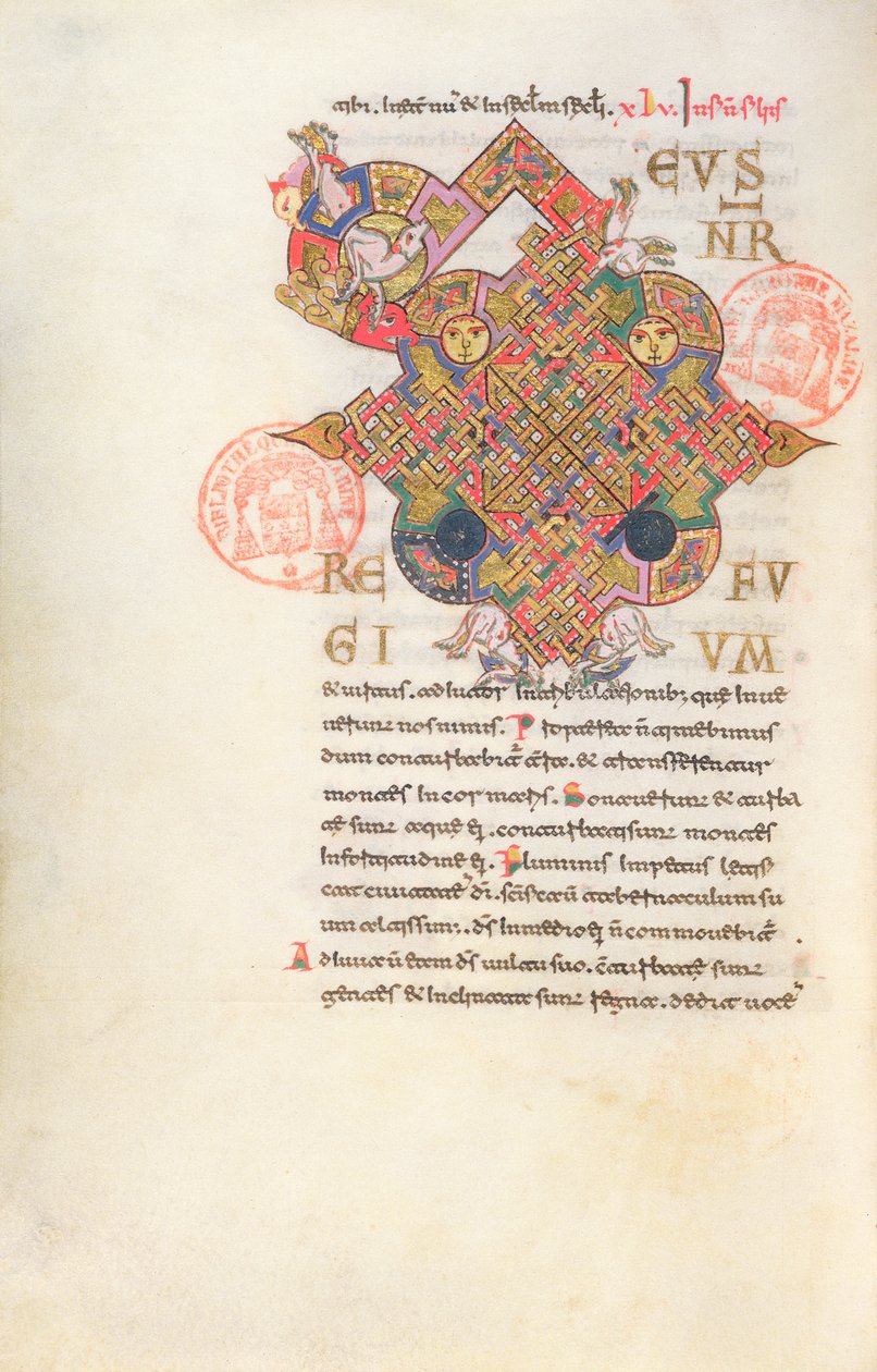 Ms 364 bogstav D (Deus) Initial fra Breviary of Monte Cassino af Italian School