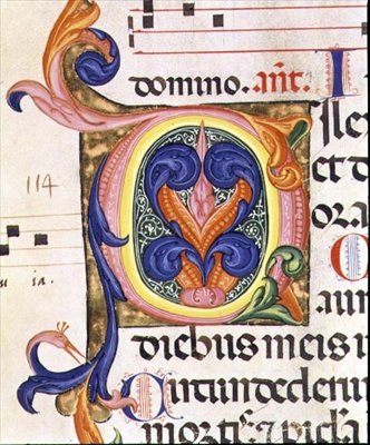Ms 559 f.206v Historikeret initial 