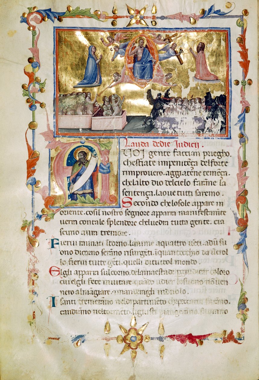 Fru B.R. 19, c. 62b, fra Laudi Spirituali af Company of St Giles af Italian School